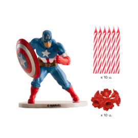 Avengers Captain America taart decoratie set S