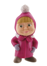 Masha and the Bear taart topper Winter 6 cm.