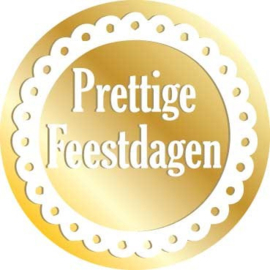 Traktatie sticker Prettige Feestdagen ø 3 cm. 1000 st.