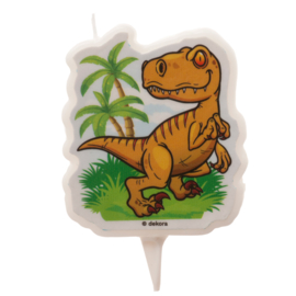 Dinosaurus taart kaars 2D 7,5 cm.