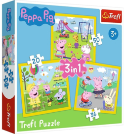 Peppa Pig puzzel 3in1 20-36-50 stukjes