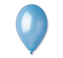 Ballon metallic lichtblauw ø 30 cm. 10 st.