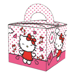 Hello Kitty traktatie doosje 6,5 x 6,5 x 6,5 cm. 8 st.