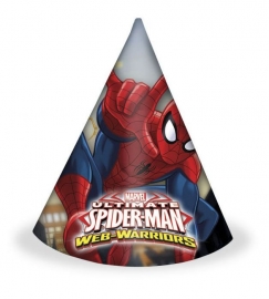 Spiderman Web-Warriors feesthoedjes 6 st.