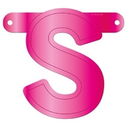 Banner letter S fuchsia