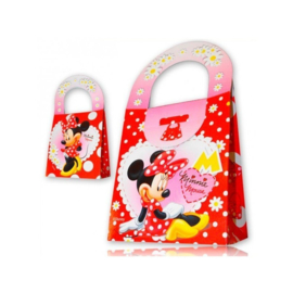 Disney Minnie Mouse traktatie doosje rood 14 x 8 x 16 cm. p/stuk
