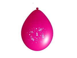 Ballonnen fuchsia 1 jaar ø 33 cm. 6 st.