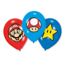 Super Mario Bros full color ballonnen ø 27,5 cm. 6 st.