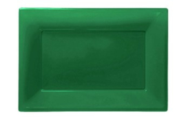 Groene wegwerp serveerschalen set 32 x 23 cm. 3 st.