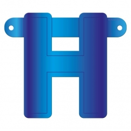 Banner letter H blauw