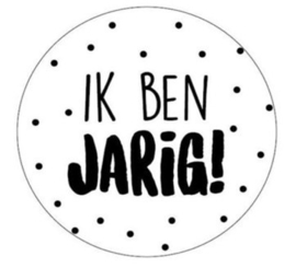 Traktatie sticker Ik ben jarig! ø 4 cm. p/stuk