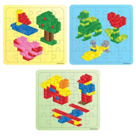 Lego Block Party uitdeel puzzel 13 x 12,5 cm. p/stuk