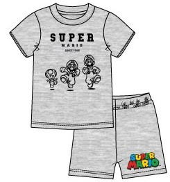 Super Mario Bros shortama grijs mt. 104