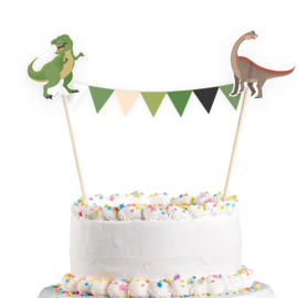 Dinosaurus taart decoratie set Happy Dinosaur 15 x 20 cm.