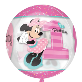 Disney Minnie Mouse 1st birthday see thru ballon