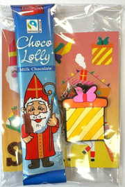 Sinterklaas cadeautje / traktatie 3-delig met sleutelhanger en chocolade lolly