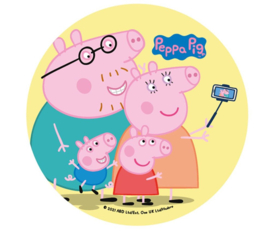 Peppa Pig ouwel taart decoratie Selfie ø 14,5 cm.