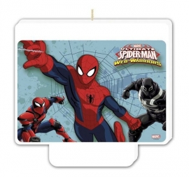 Spiderman Web Warriors verjaardags kaars 9 x 8,5 cm.