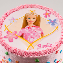 Barbie taart decoratie ø 18 cm. (niet eetbaar)