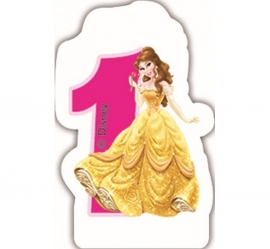 Disney Princess Belle 1e verjaardagskaars 6 cm.
