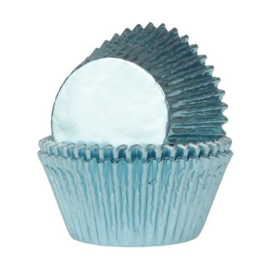 Folie cupcake vormpjes baby blauw ø 5 cm. 24 st.