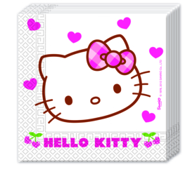 Hello Kitty Hearts servetten 33 x 33 cm. 20 st.