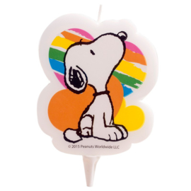 Snoopy Peanuts verjaardag taart kaars 7,5 cm.