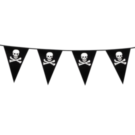 Piraten vlaggenlijn zwart 6 mtr.