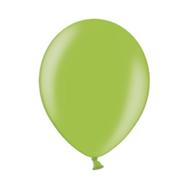 Ballon metallic lime groen ø 30 cm. 10 st. (Belbal)