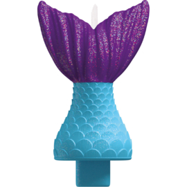 Zeemeermin taart kaars Mermaid Wishes 12,9 cm.