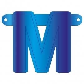 Banner letter M blauw