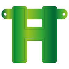 Banner letter H lime groen