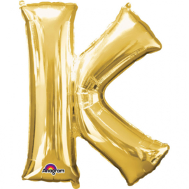 Folieballon letter K goud 66 x 83 cm. (Amscan)