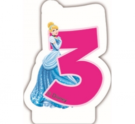 Disney Princess Assepoester 3e verjaardagskaars 6 cm.