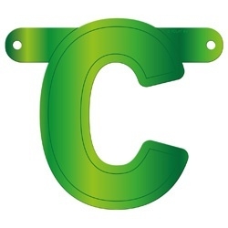 Banner letter C lime groen