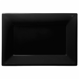 Zwarte wegwerp serveerschalen 33 x 23 cm. 3 st.