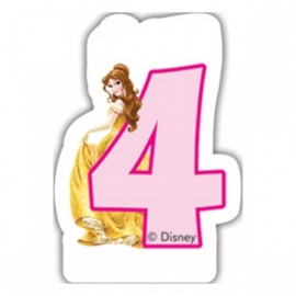 Disney Princess Belle 4e verjaardag kaars 6 cm.