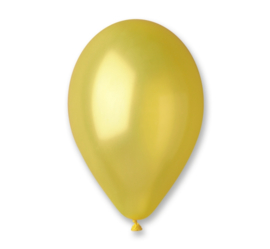 Ballon metallic geel ø 30 cm. 10 st.