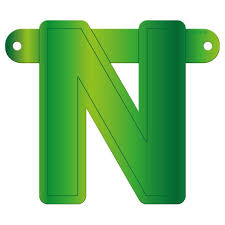 Banner letter N lime groen