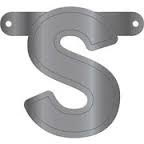 Banner letter S metallic zilver