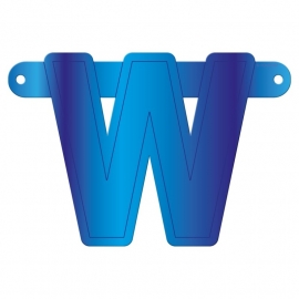 Banner letter W blauw