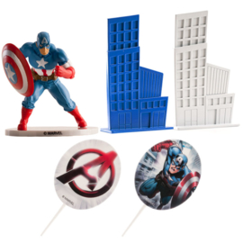 Captain America taart decoratie set M