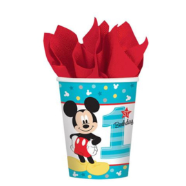 Disney Mickey Mouse 1e verjaardag bekertjes 266 ml. 8 st.