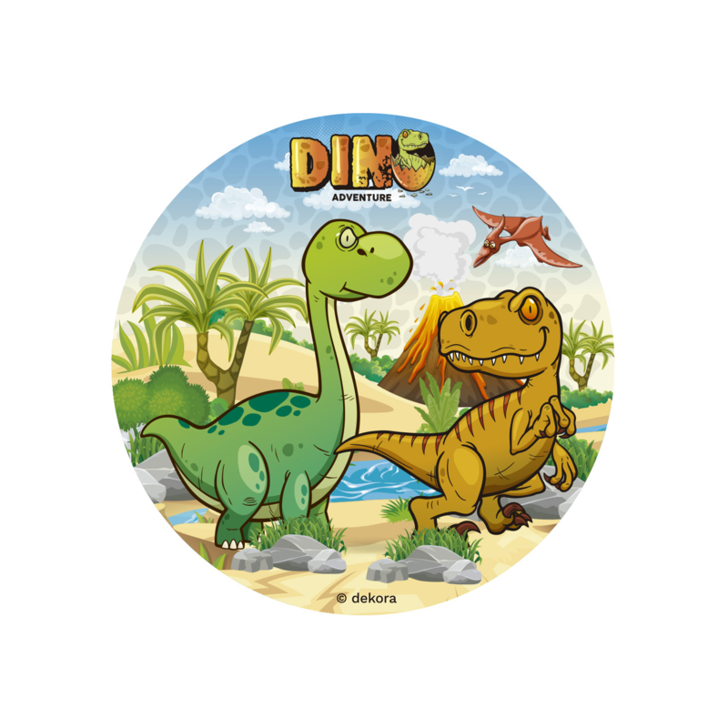 links Word gek rollen Dinosaurus eetbare taart decoratie ø 15,5 cm. | Dinosaurus taart en cupcake  decoratie | Magic Moments For Kids