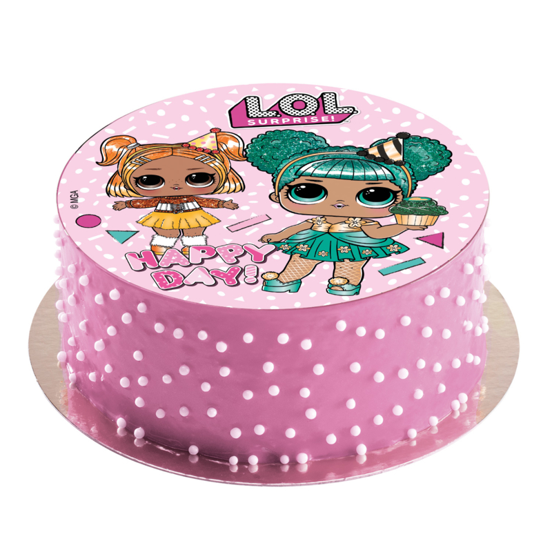 privaat relais Beenmerg LOL Surprise eetbare taart decoratie Happy Day ø 20 cm. | LOL Surprise taart  en cupcake decoratie | Magic Moments For Kids