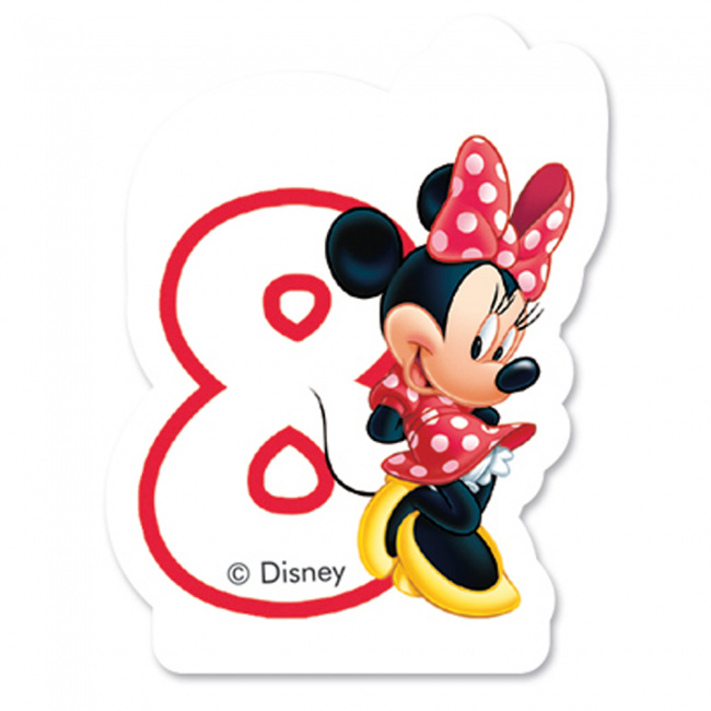 Disney Minnie Mouse 2D 8e verjaardag taart kaars | Disney Minnie Mouse feestartikelen Magic For