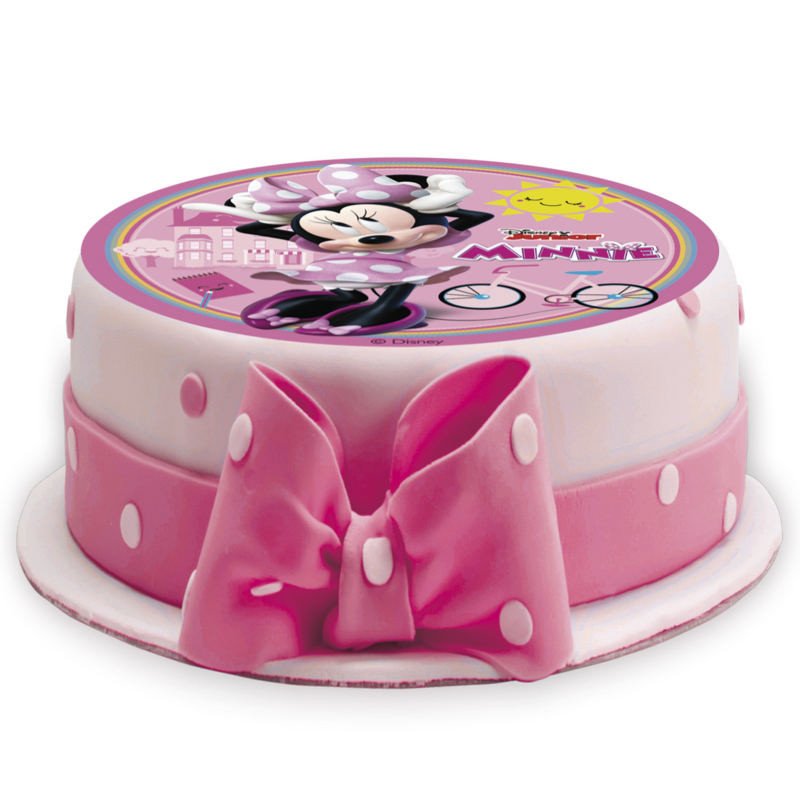 klok Mondwater distillatie Disney Minnie Mouse eetbare taart decoratie ø 15,5 cm. | Disney Minnie  Mouse taart en cupcake decoratie | Magic Moments For Kids