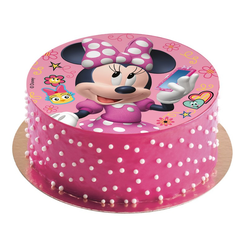 Op maat Super goed slachtoffers Disney Minnie Mouse eetbare taart decoratie ø 16 cm. | Disney Minnie Mouse  taart en cupcake decoratie | Magic Moments For Kids