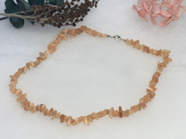 Split ketting roze maansteen
