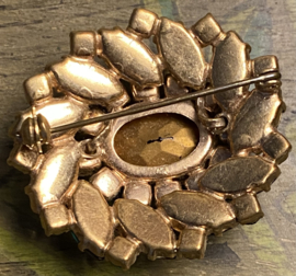 Groene Engelse strass broche